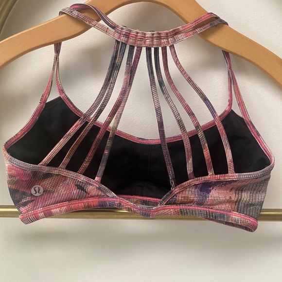 Lululemon Womens Lighten Up Sports Bra Pink Multicolor Size 6 - Picture 3 of 7